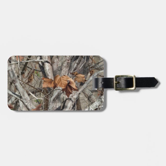 Nature Camouflage Leaves and Branches pattern Luggage Tag (Front Horizontal)
