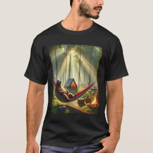 Nature Camping Bear - Relaxed Hammock And Tent For T-Shirt