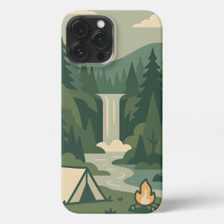 Nature Camping - Coque iPhone Forest, Cascade 13 Pro Max Case