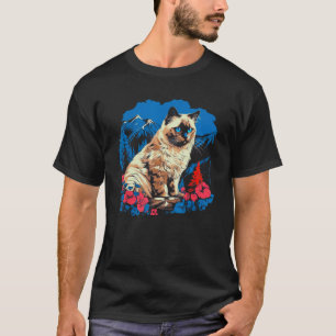 Nature  Camping Theme Pop Animal Ragdoll Cat T-Shirt