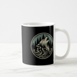 Nature Camping Vintage Forest Wildlife Wolf Outdoo Coffee Mug