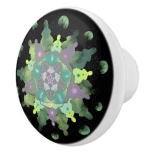 Nature Child Mandala Pattern Ceramic Knob
