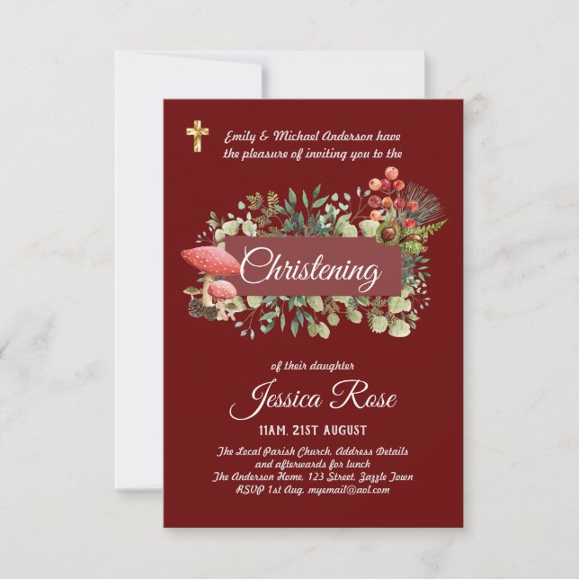Nature Christening Invites Baptism  (Front)
