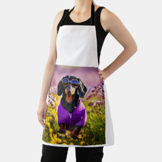 Nature Cloud Sky One Dachshund purple Sunglass Apron