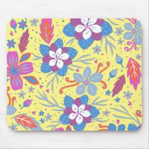 Nature Colourful Flowers Vintage Mouse Pad