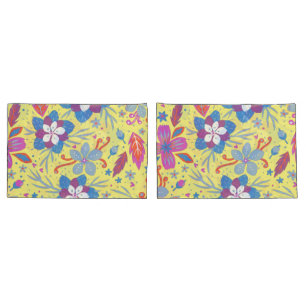 Nature Colourful Flowers Vintage Pillowcase