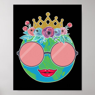 Nature Crown Flower Women Girls Kids Earth Day Poster