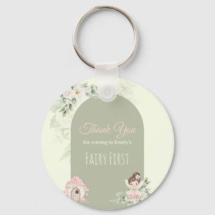 Nature Cute Flower Fairy 1st Birthday Key Ring