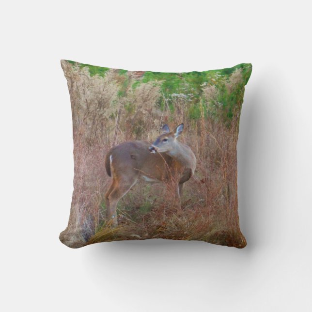 Nature Deer Doe wildlife Photo Lake Arrowhead Ga. Cushion (Front)