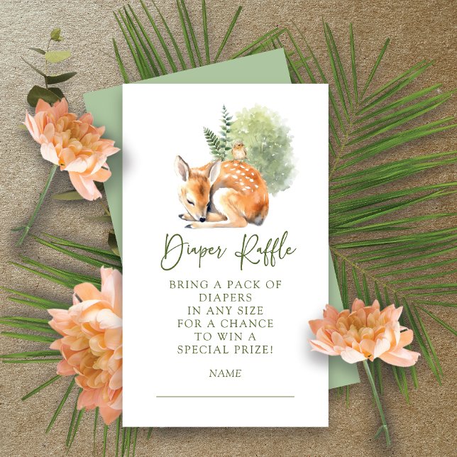 Nature Delight Deer Diaper Raffle Enclosure Card (Creator Uploaded)