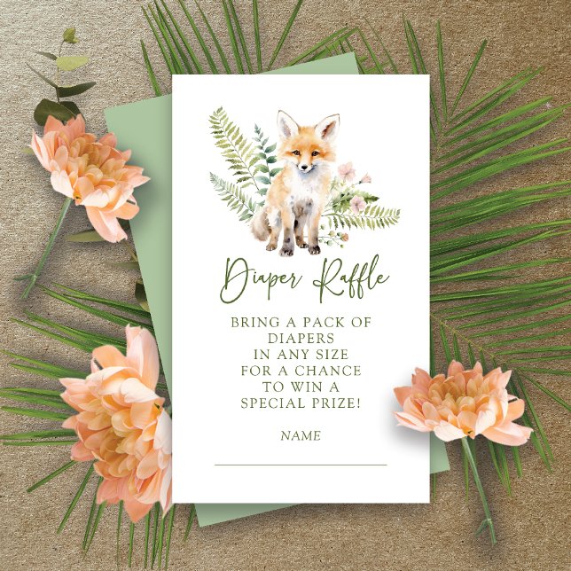 Nature Delight Fox Diaper Raffle Enclosure Card (Creator Uploaded)