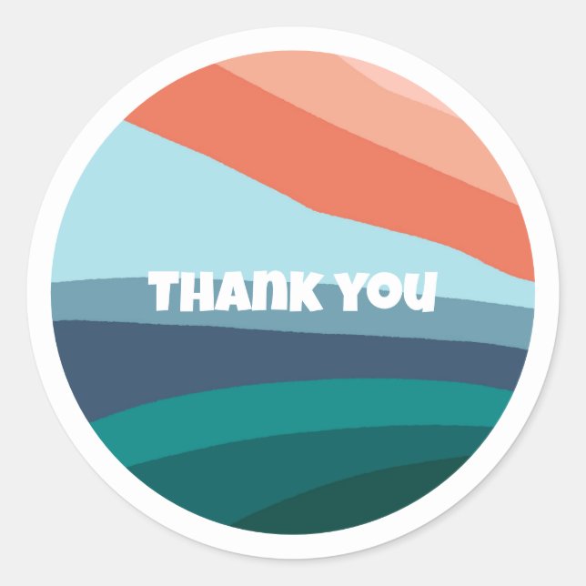 nature depicted in lines, retro style classic round sticker (Front)