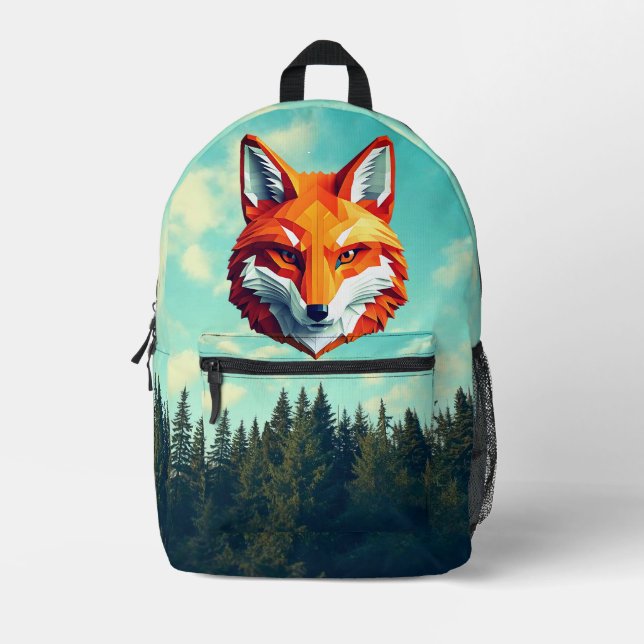 Nature Design With Red Fox Printed Backpack (Front)