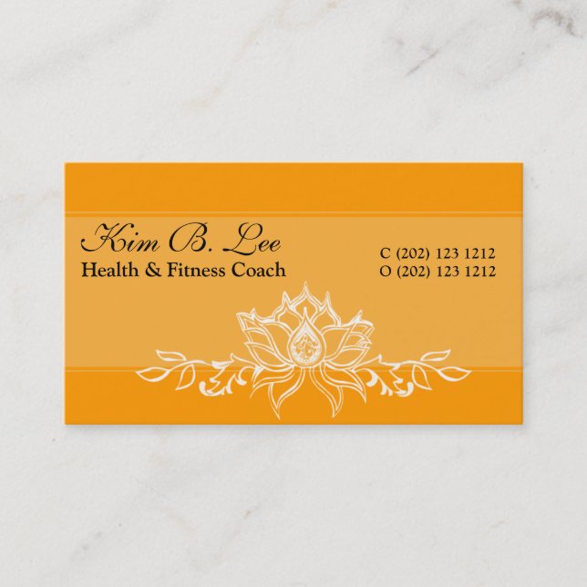 Nature Designs White Lotus  Bold Elegant Business Card (Front)