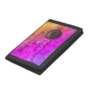 Nature Does Not Hurry LaoTzu Quote Birds Nest Trifold Wallet