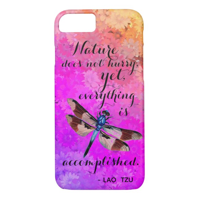 Nature Does Not Hurry LaoTzu Quote Dragonfly Case-Mate iPhone Case (Back)