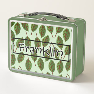 Nature Drawing I Custom Name Metal Lunch Box