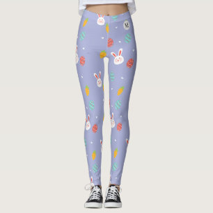 Nature Easter Bunnies Floral Pattern Egg Hunt Love Leggings