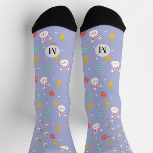 Nature Easter Bunnies Floral Pattern Egg Hunt Love Socks