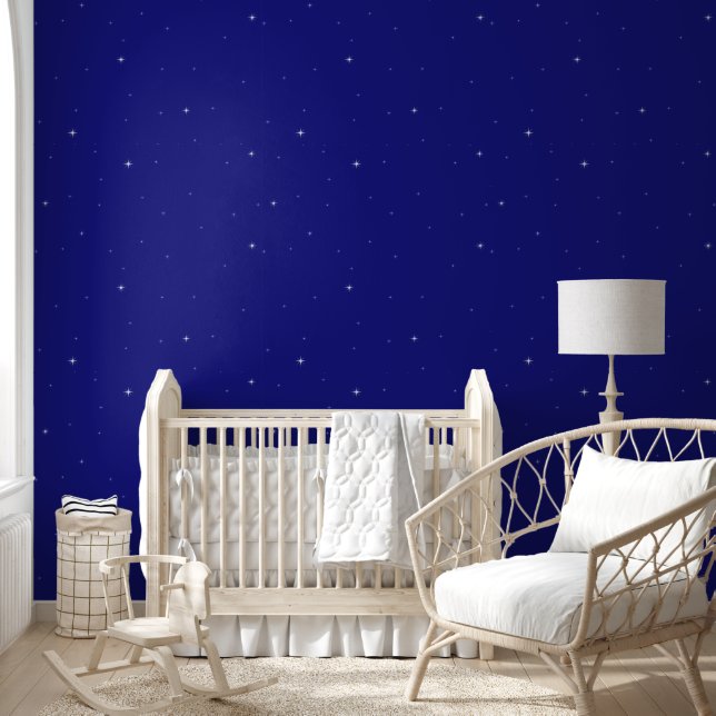 nature elegant modern blue stary night sky wallpaper (Kids)