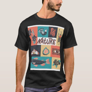 Nature Elements, Retro Style Icons. T-Shirt