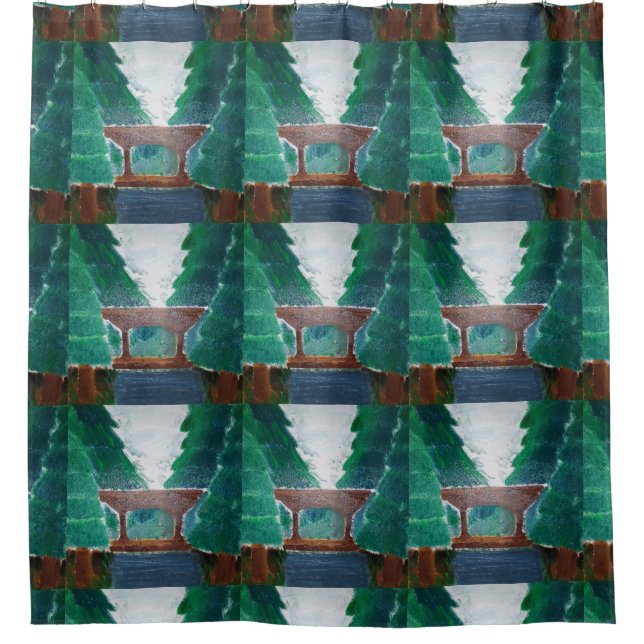Nature escape shower curtain (Front)