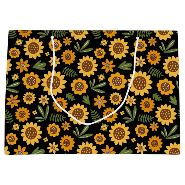 Nature Fall Sunflower Large Gift Bag (Front)