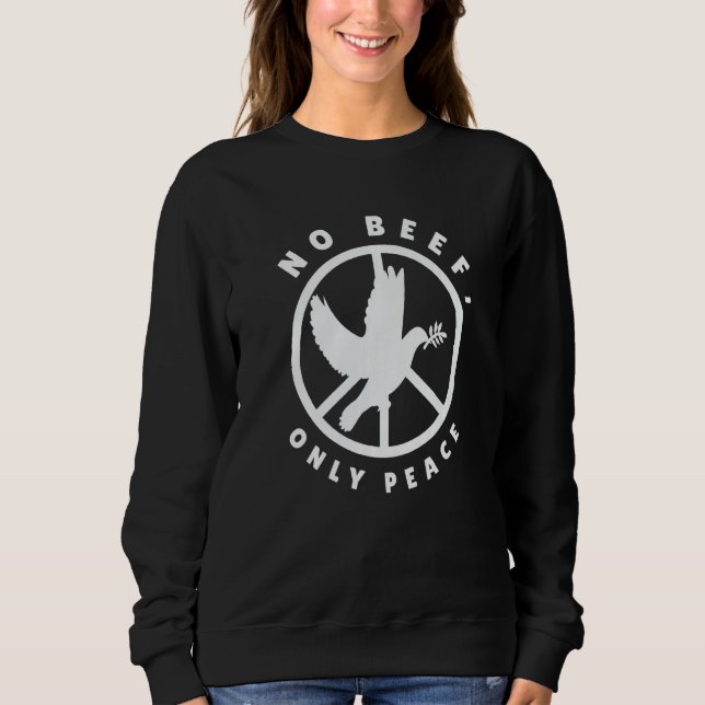 Nature Fan Peace Sign Dove Nature Positivity Bird  Sweatshirt (Front)