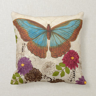 Nature Floral Flower Butterfly Throw Pillow