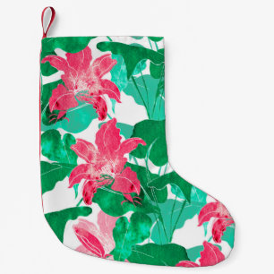 nature flowers and leaves colorful seamless patter small christmas stocking