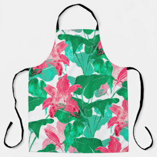 nature flowers and leaves colourful seamless patte apron
