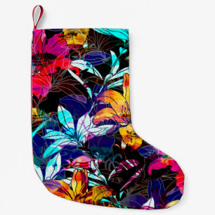 nature flowers and leaves watercolor seamless patt small christmas stocking