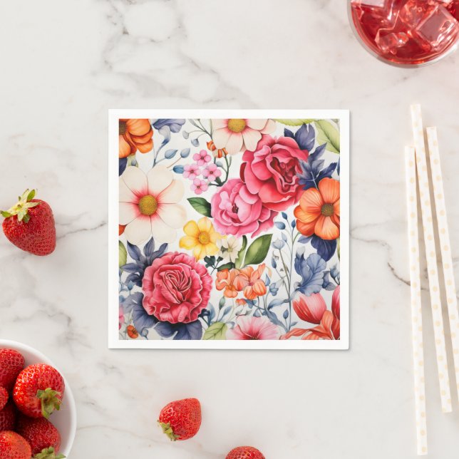 Nature Flowers Colours Napkin (Insitu)