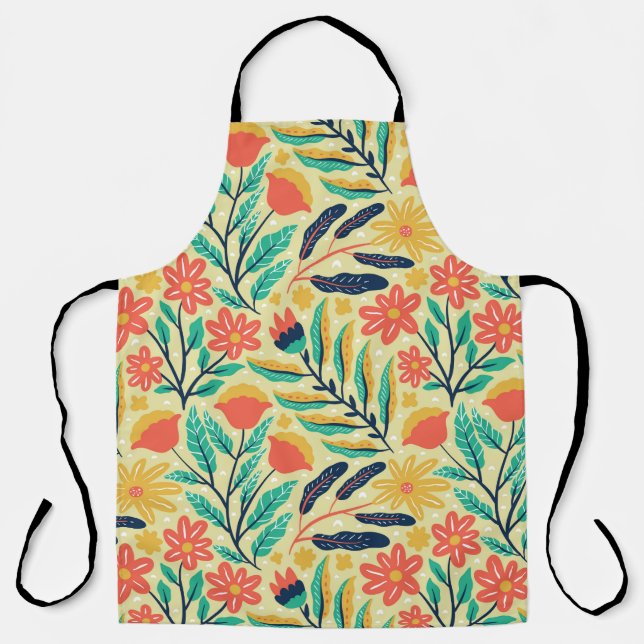 nature foliage and flower seamless pattern. nature apron (Front)
