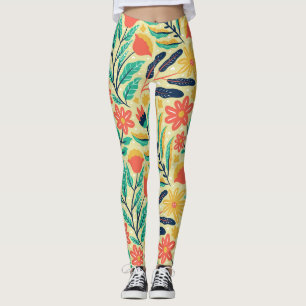 Nature Foliage: Floral Seamless Pattern. Leggings
