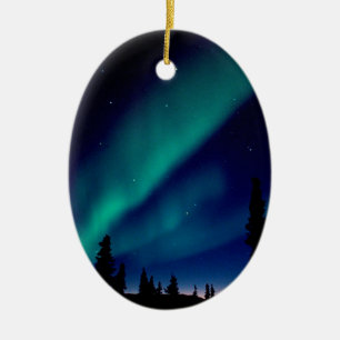 Nature Forces Aurora Borealis Alaska Ceramic Tree Decoration
