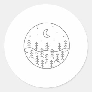 Nature Forest Camping Hiking Camper Hiker Outdoor  Classic Round Sticker