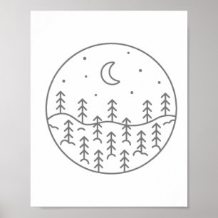 Nature Forest Camping Hiking Camper Hiker Outdoor Poster