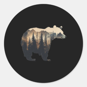 Nature Forest Mountains Trees Wildlife Men Women A Classic Round Sticker