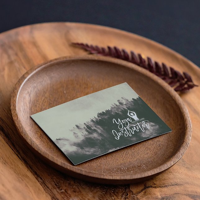 Nature Forest of Meditation Yoga instructor Script Business Card (Creator Uploaded)