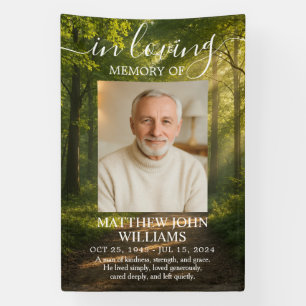 Nature Forest Outdoor Male Photo Funeral Memorial  Banner