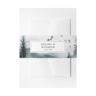 Nature Forest, Tree & Birds Invitation Belly Band