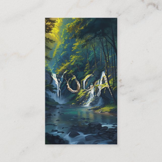 Nature Forest YOGA Hidden Text Meditation Teacher Business Card (Front)
