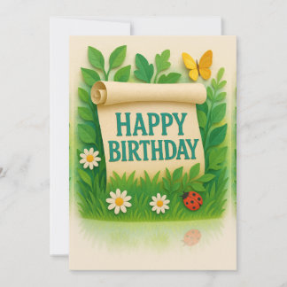 Nature Garden Happy Birthday Card