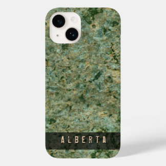 Nature Geology Green Rock Texture Custom Name Case-Mate iPhone 14 Case