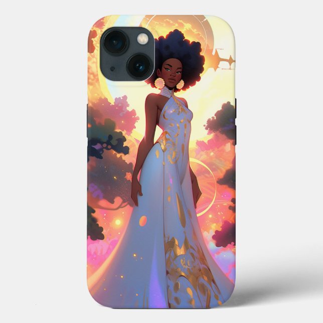 Nature Goddess African American Fantasy Art Case-Mate iPhone Case (Back)