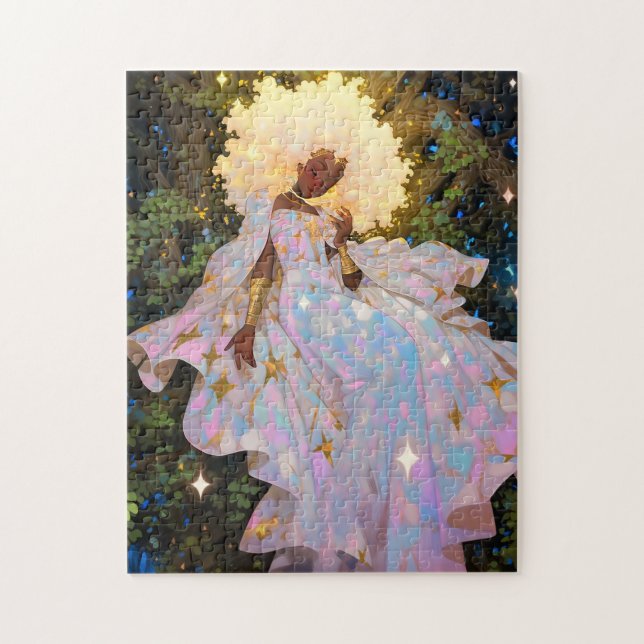 Nature Goddess African American Fantasy Art Jigsaw Puzzle (Vertical)