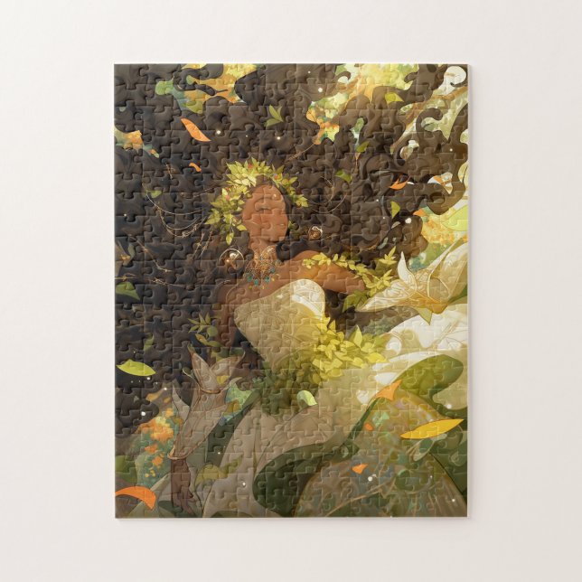 Nature Goddess African American Fantasy Art Jigsaw Puzzle (Vertical)