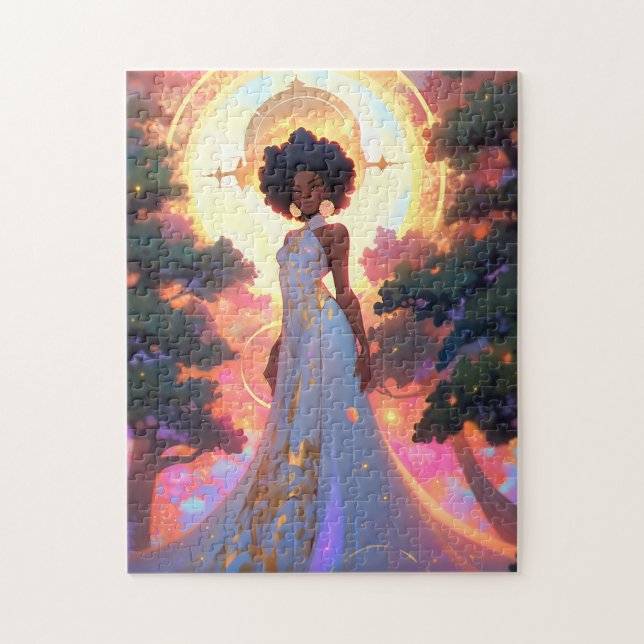 Nature Goddess African American Fantasy Art Jigsaw Puzzle (Vertical)