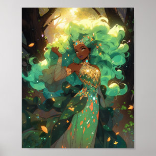 Nature Goddess African American Fantasy Art Poster